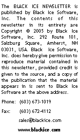Text Box: The BLACK ICE NEWSLETTER is published by Black Ice Software, LLC The contents
