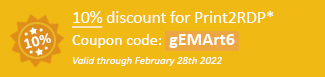 10% discount for Print2RDP Coupon code: gEMArt6