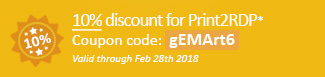 10% discount for Print2RDP Coupon code: gEMArt6