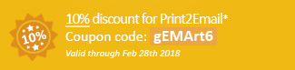 10% discount for Print2Email Coupon code: gEMArt6