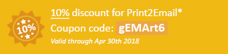 10% discount for Print2Email Coupon code: gEMArt6