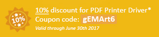 10% discount for PDF Printer Driver Coupon code: gEMArt6