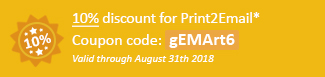 10% discount for Print2Email Coupon code: gEMArt6