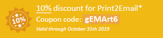 10% discount for Print2Email Coupon code: gEMArt6