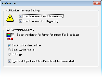 Fax Broadcast Preferences