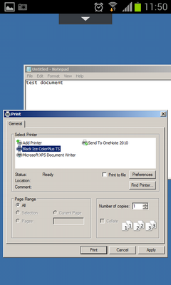 Print from Android to the Black Ice Printer Driver through Citrix