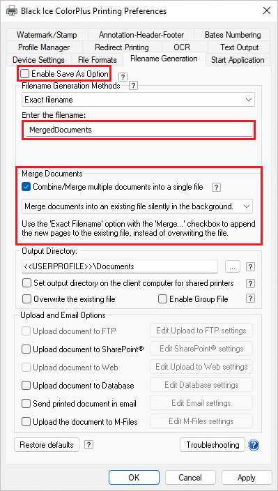 Merging documents