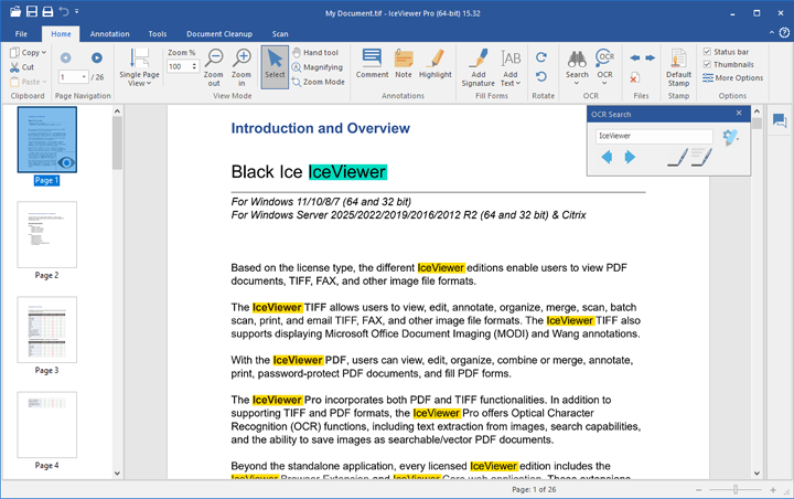 OCR the scanned documents