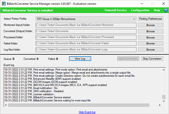 BiBatchConverter User Interface