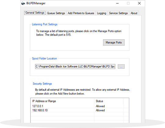 BiLPDManager User Interface