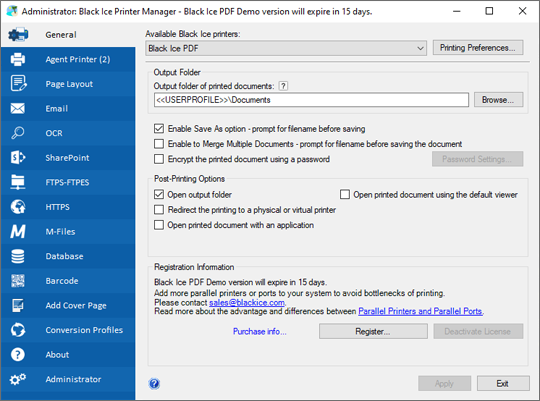 Printer Manager User Interface