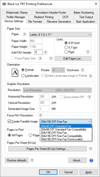 Create Faxable Image