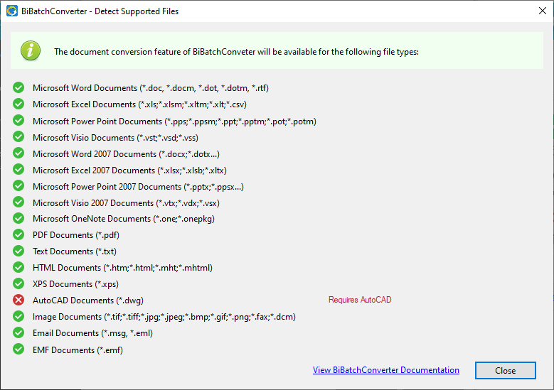 Checking the system for required components