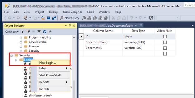 Configuring an MS SQL Database for Upload to Database feature