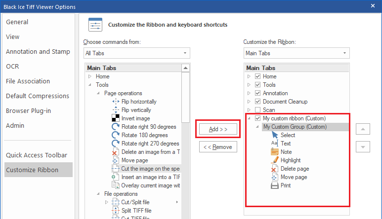 Customize Ribbon