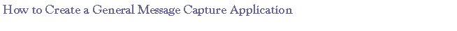 Text Box: How to Create a General Message Capture Application