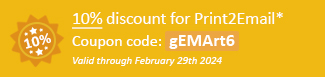 10% discount for Print2Email Coupon code: gEMArt6