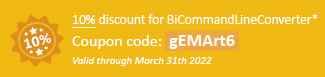 10% discount for BiBatchConverter Coupon code: gEMArt6