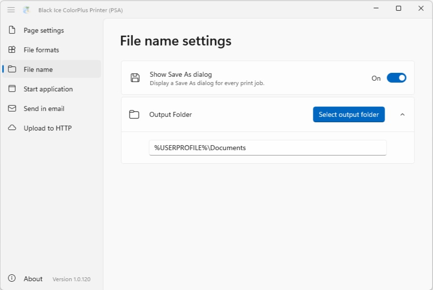File name settings