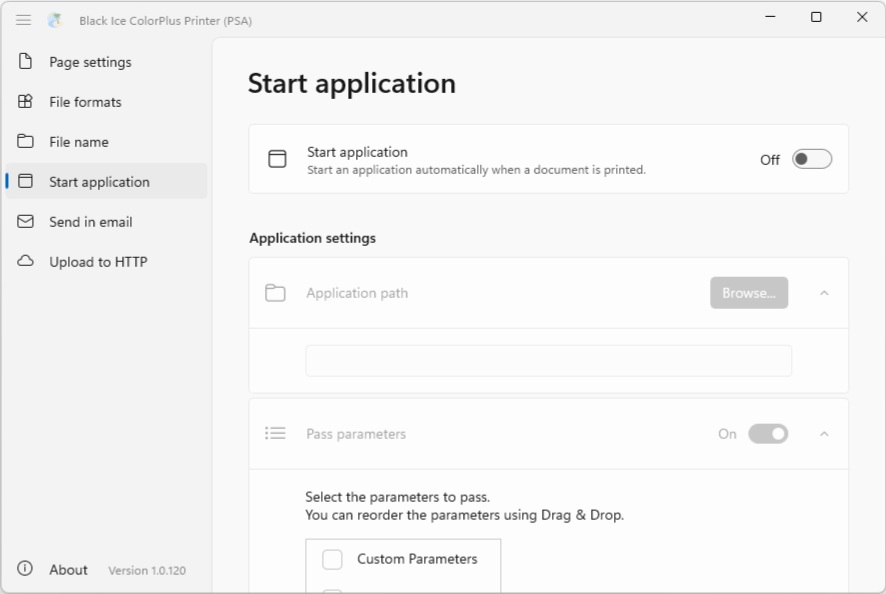 Start application