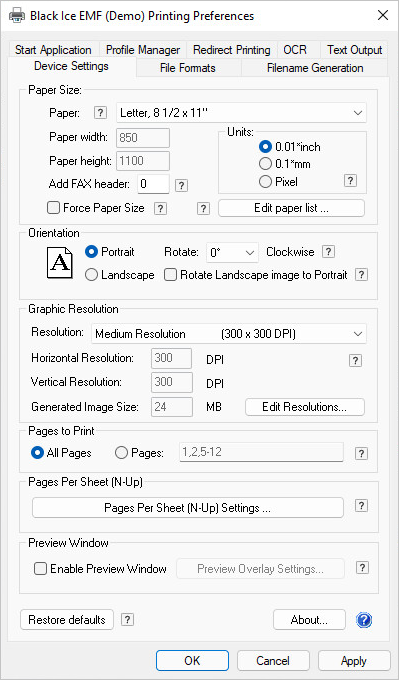 Windows 10 EMF Printer Driver full