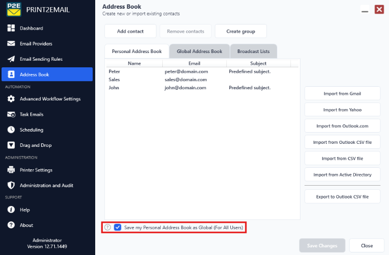 Save My Personal Address Book as Global