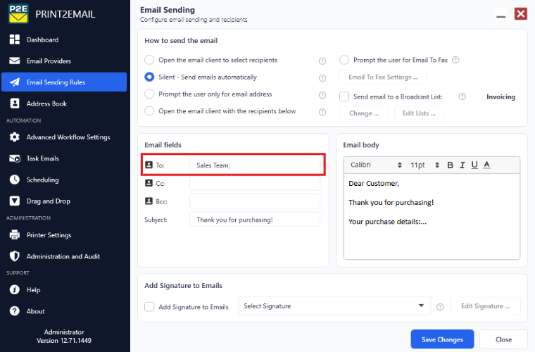 Send email to group