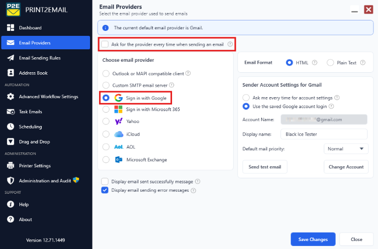 Sign in with gmail