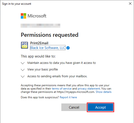 Accept permission request