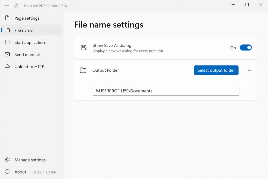 File name settings