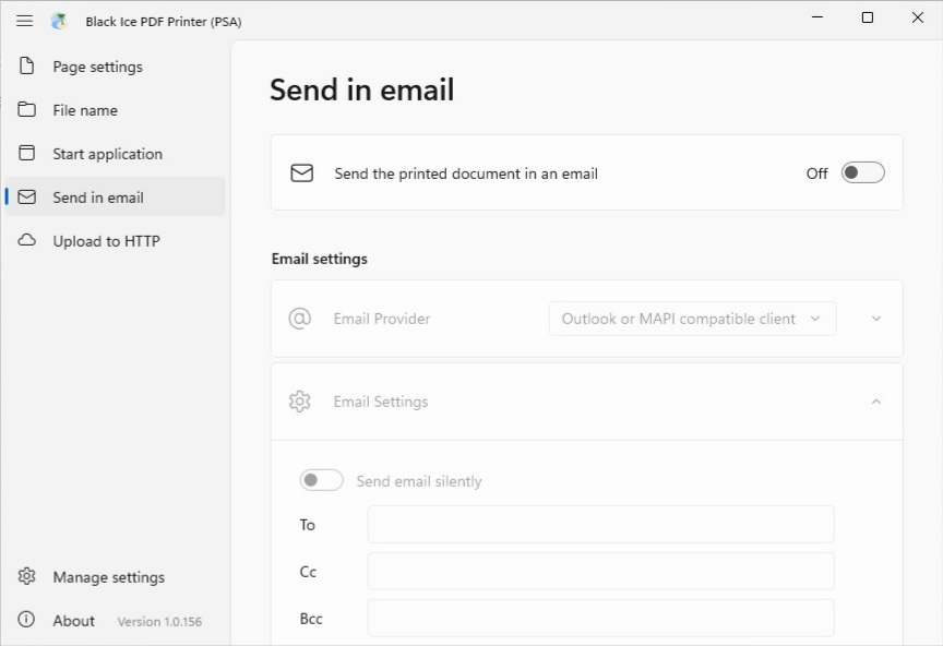 Send in email