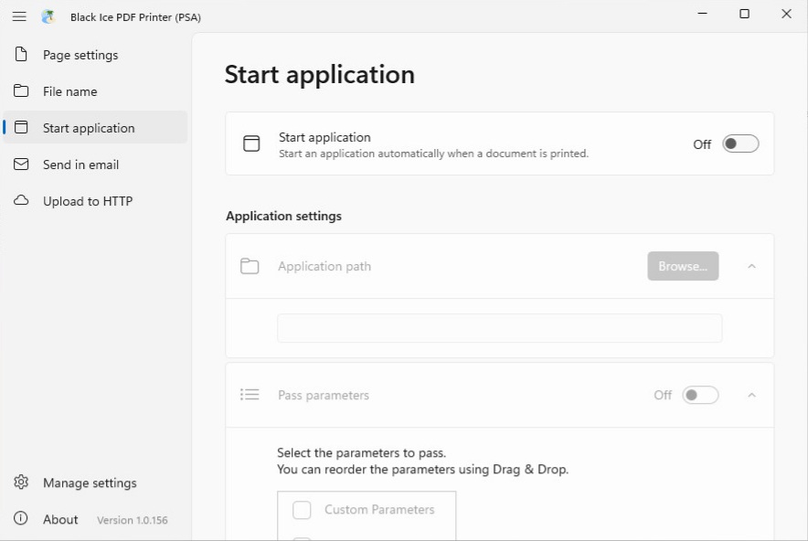 Start application