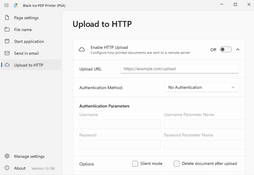 Upload to HTTP