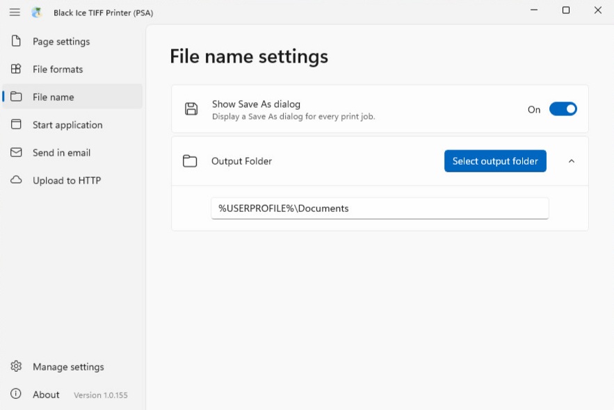 File name settings