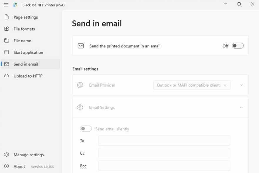 Send in email