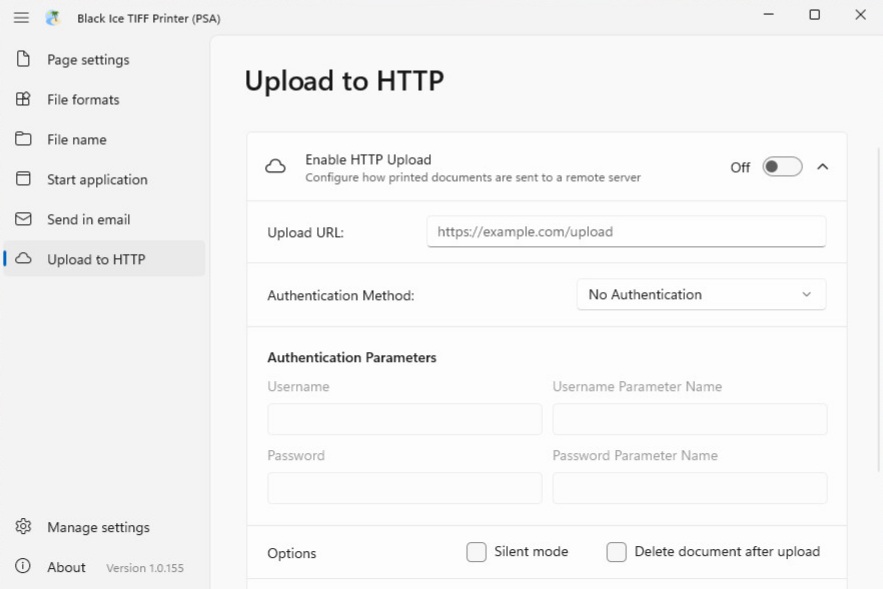 Upload to HTTP