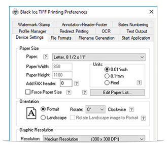 Black Ice Monochrome Printer Driver screenshot