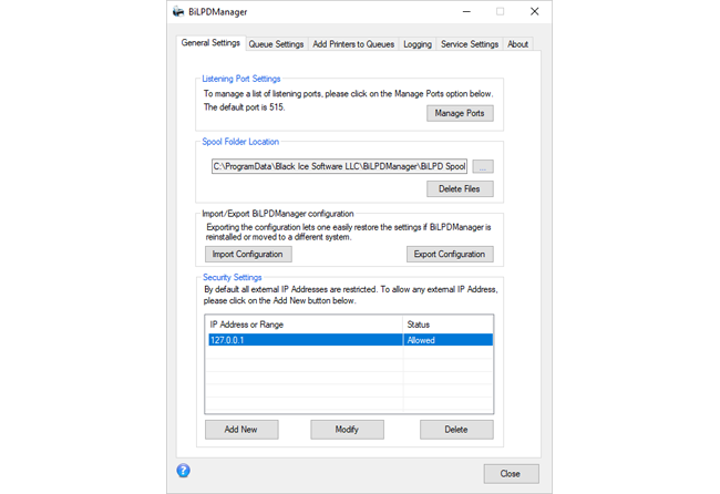 BiLPDManager - Unix Printing to Windows with LPR